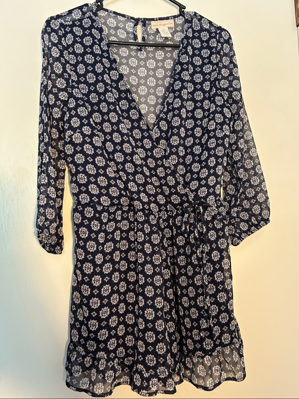 Band of Gypsies Navy and White Romper Small